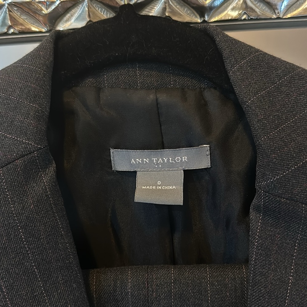 Ann Taylor Gray Pinstripe Suit